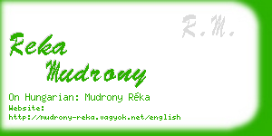 reka mudrony business card